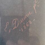 Pastel on paper "Man with favorites" signed, framed under glass 1862