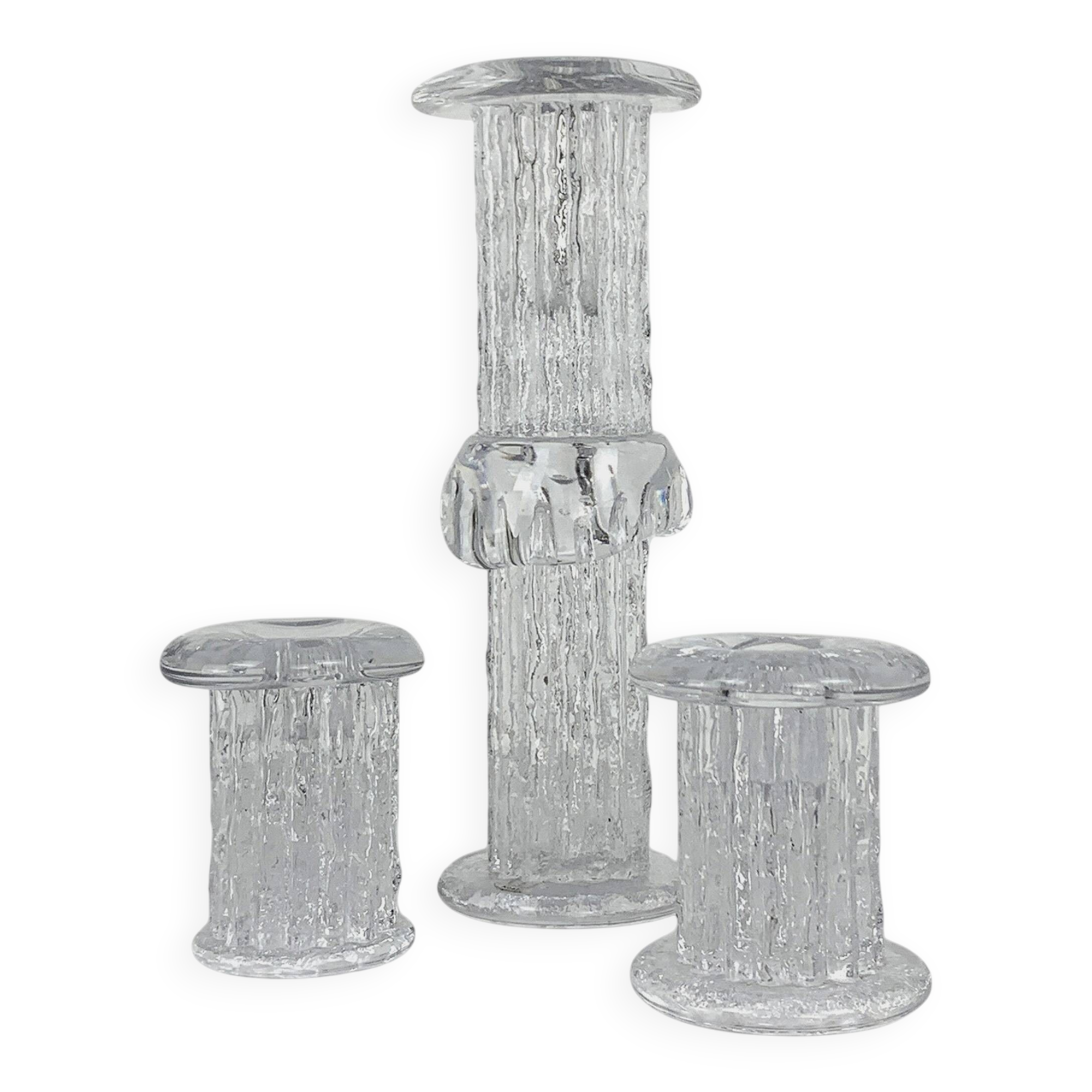 Bougeoirs en verre par Göran Wärff pour Kosta Boda, Suède, années 1970