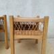 Paire de chevets bois et rotin