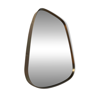 Miroir retroviseur et forme libre contour en métal brossé