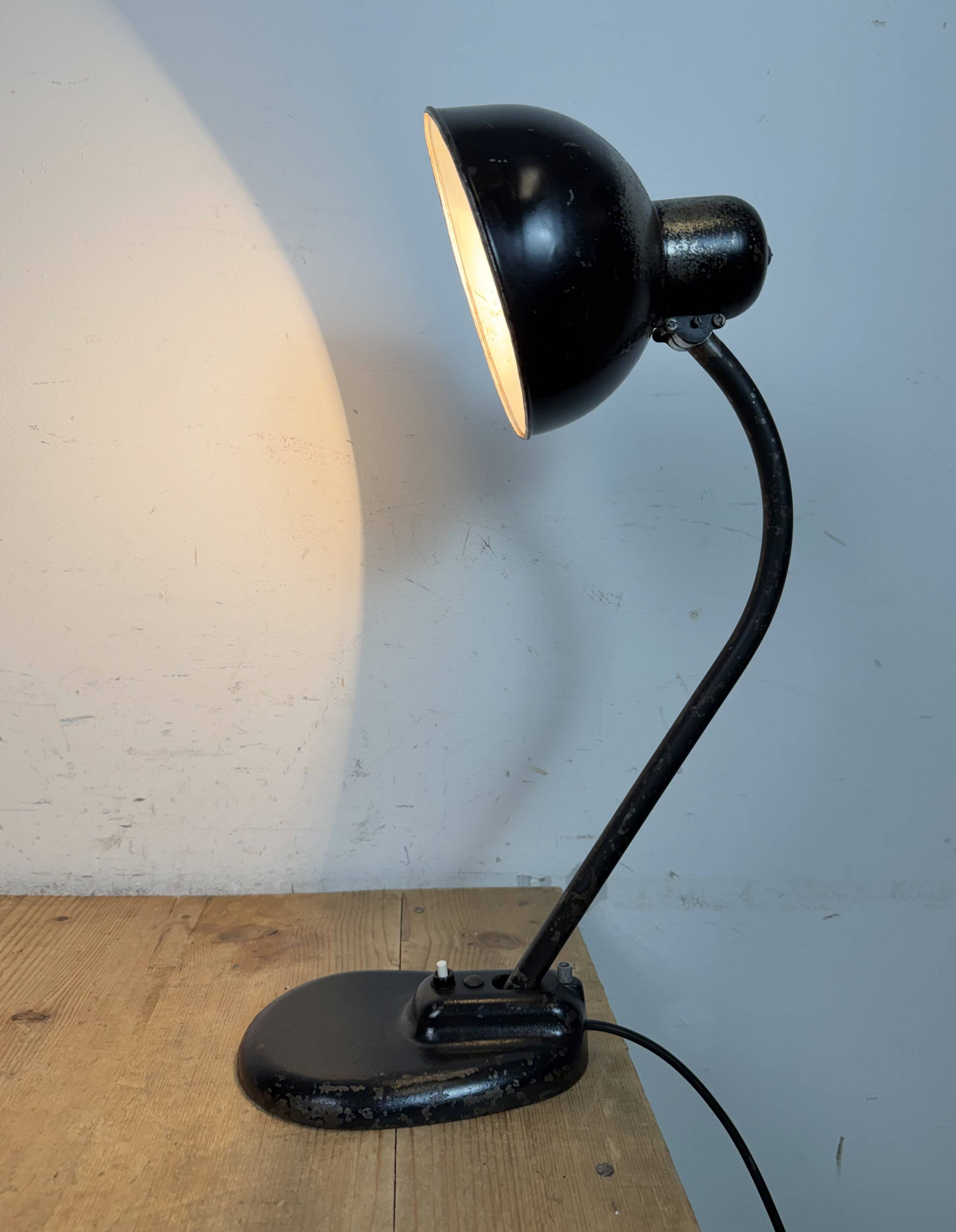 Black Industrial Bauhaus Table Lamp, 1930s