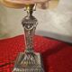 nickel lamp 1900 chiseled, glass paste eggshell and fuchsia 40x9 magnificent