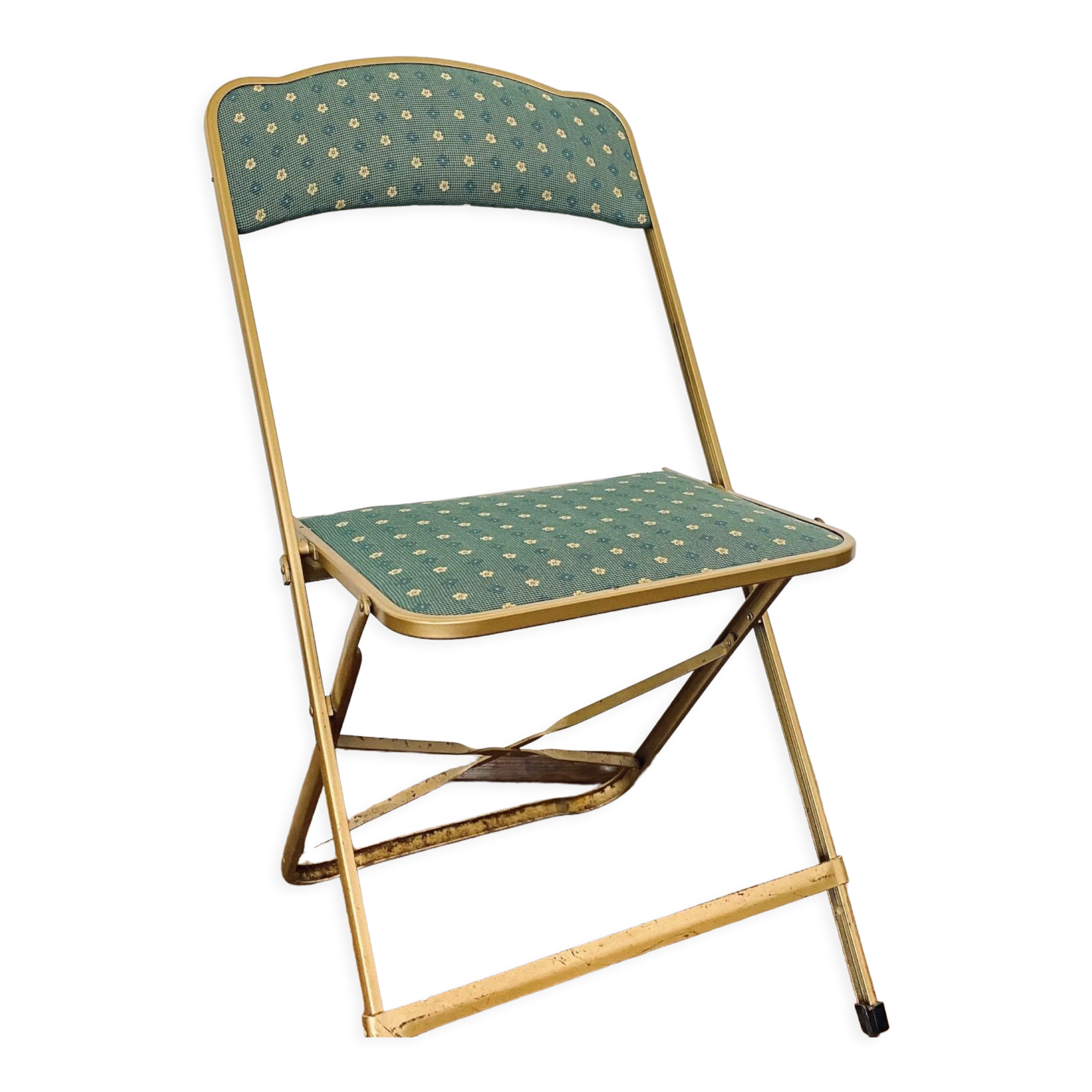 Upcycled vintage folding chair - flowers