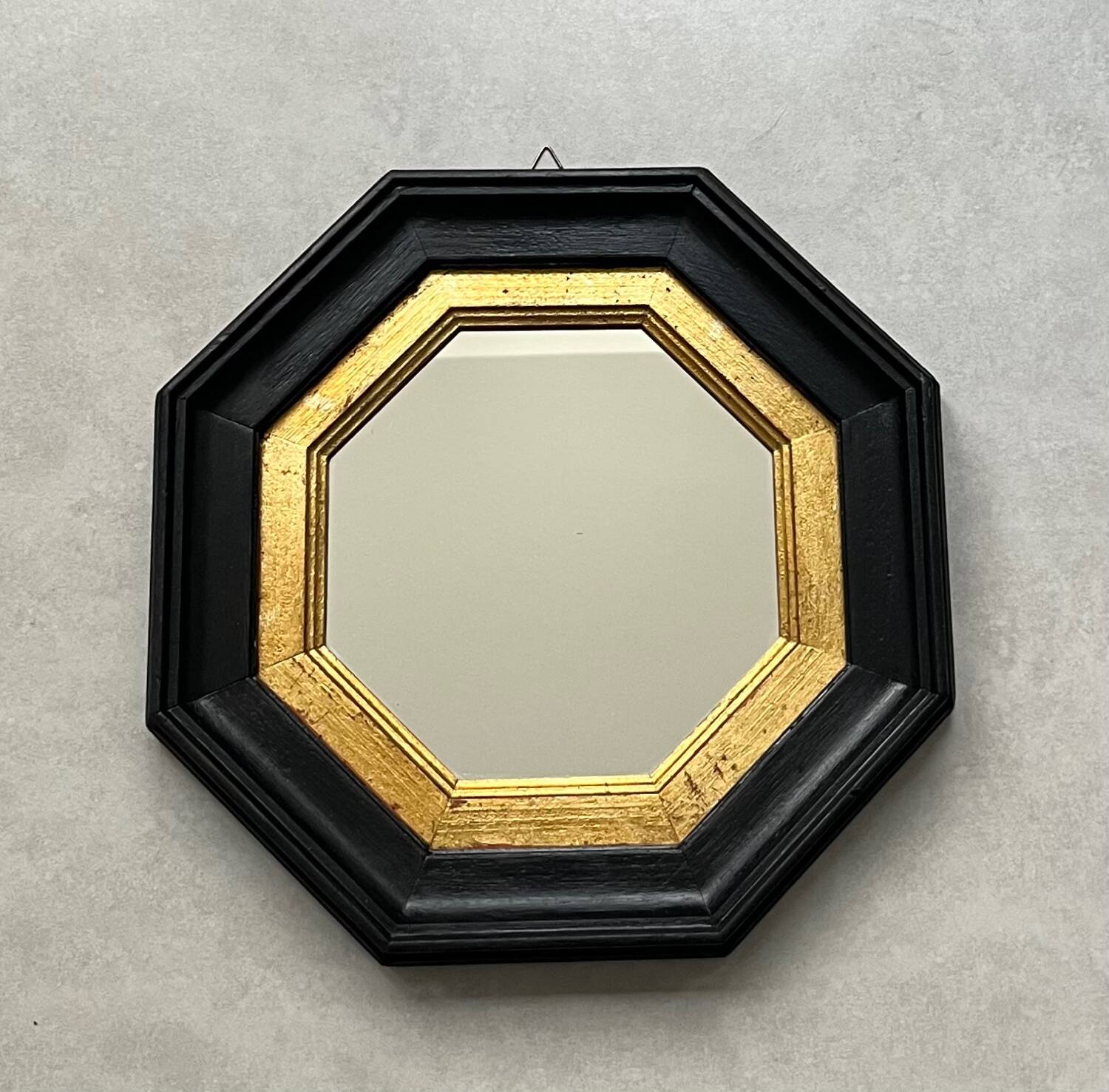 Miroir octogonal Noir et Or 29x29cm