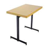 Table de bistrot en fer et formica jaune