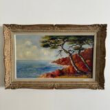Peinture à l'huile sur toile représentant un paysage