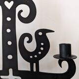 Wrought iron candlestick - height 53 cm