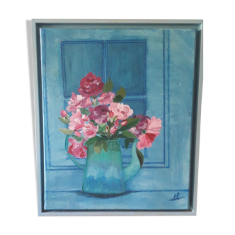 Painting on canvas "still life flowers"