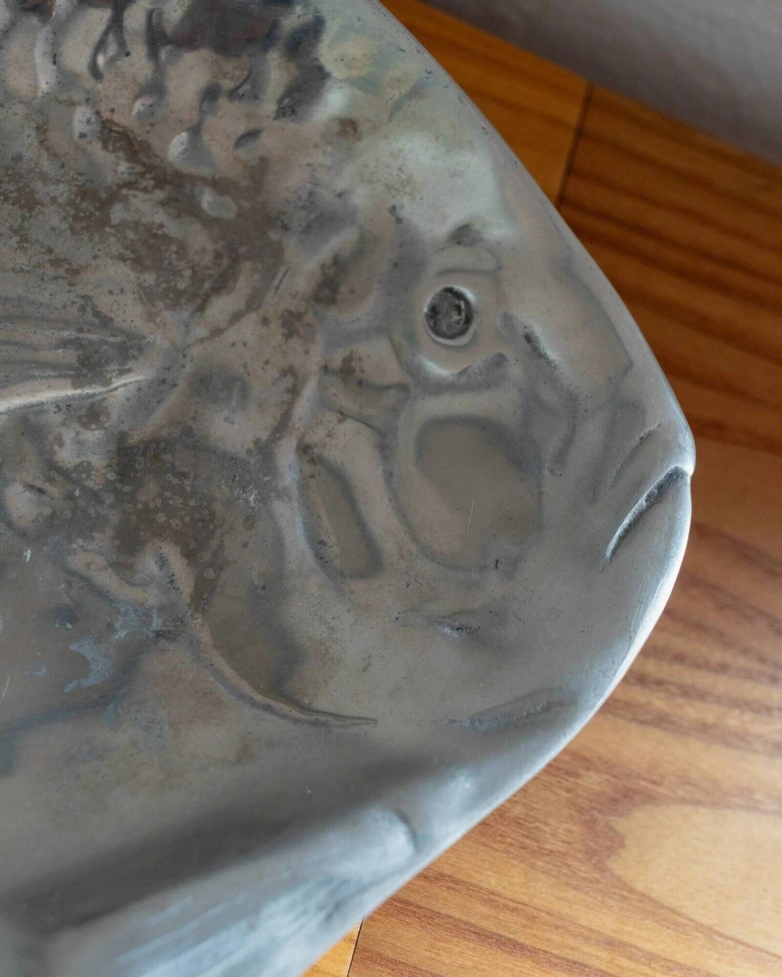 Arthur Court Vintage Fish-Shape Aluminum Tray in Silver – Mid-Century 1970s Design