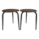 Pair of mid-century modernist plywood bedside stools, 1960s
