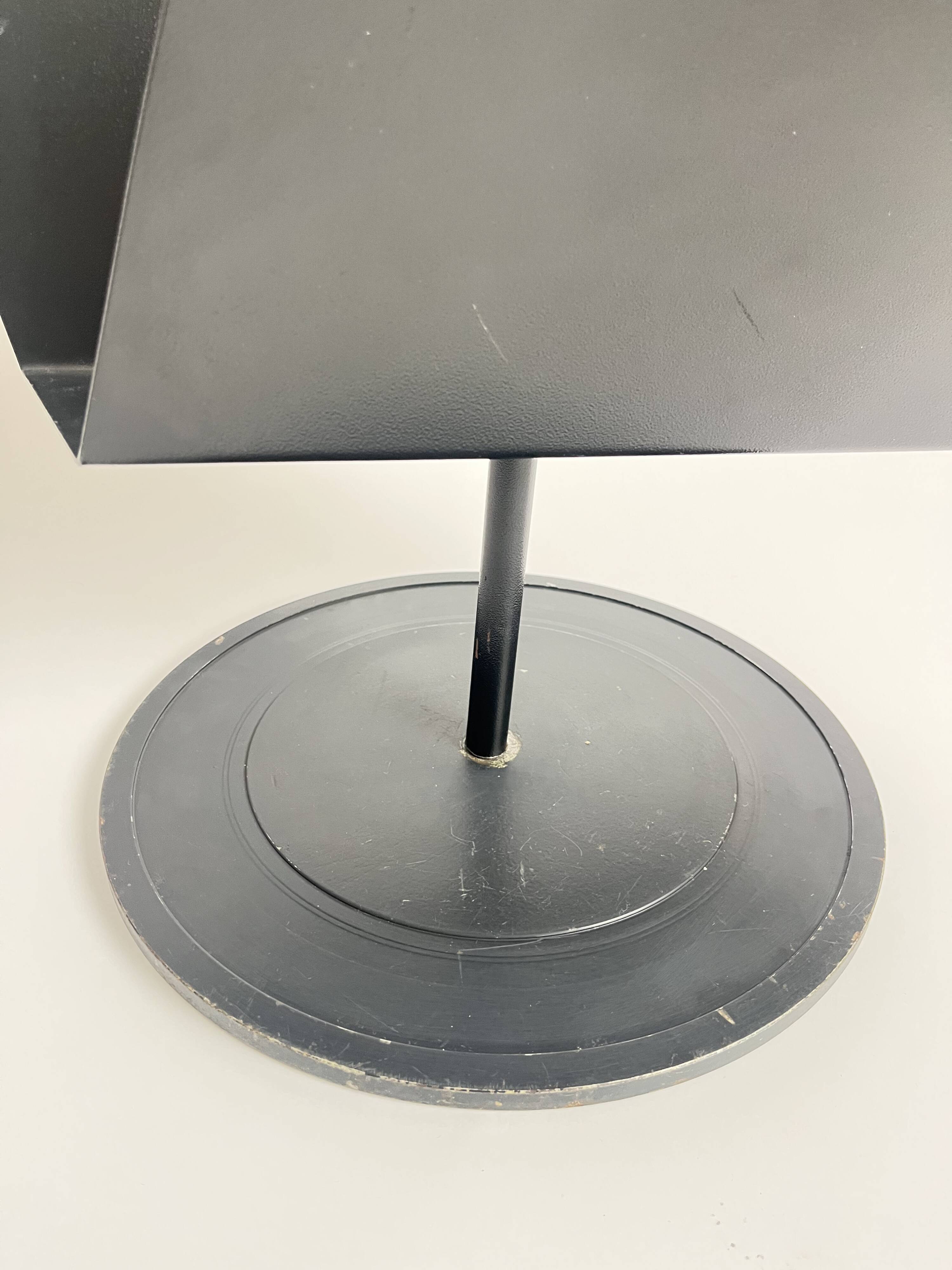 Vintage Postmodernist Black Metal Magazine Rack, Italy, 1980s