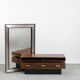 Scandinavian Modern Rosewood Dressing Table with Oblong Mirror, 1970s
