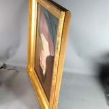 Portrait à l'huile Ecole Française début XIXe siècle d'une jeune femme  Bel état SB