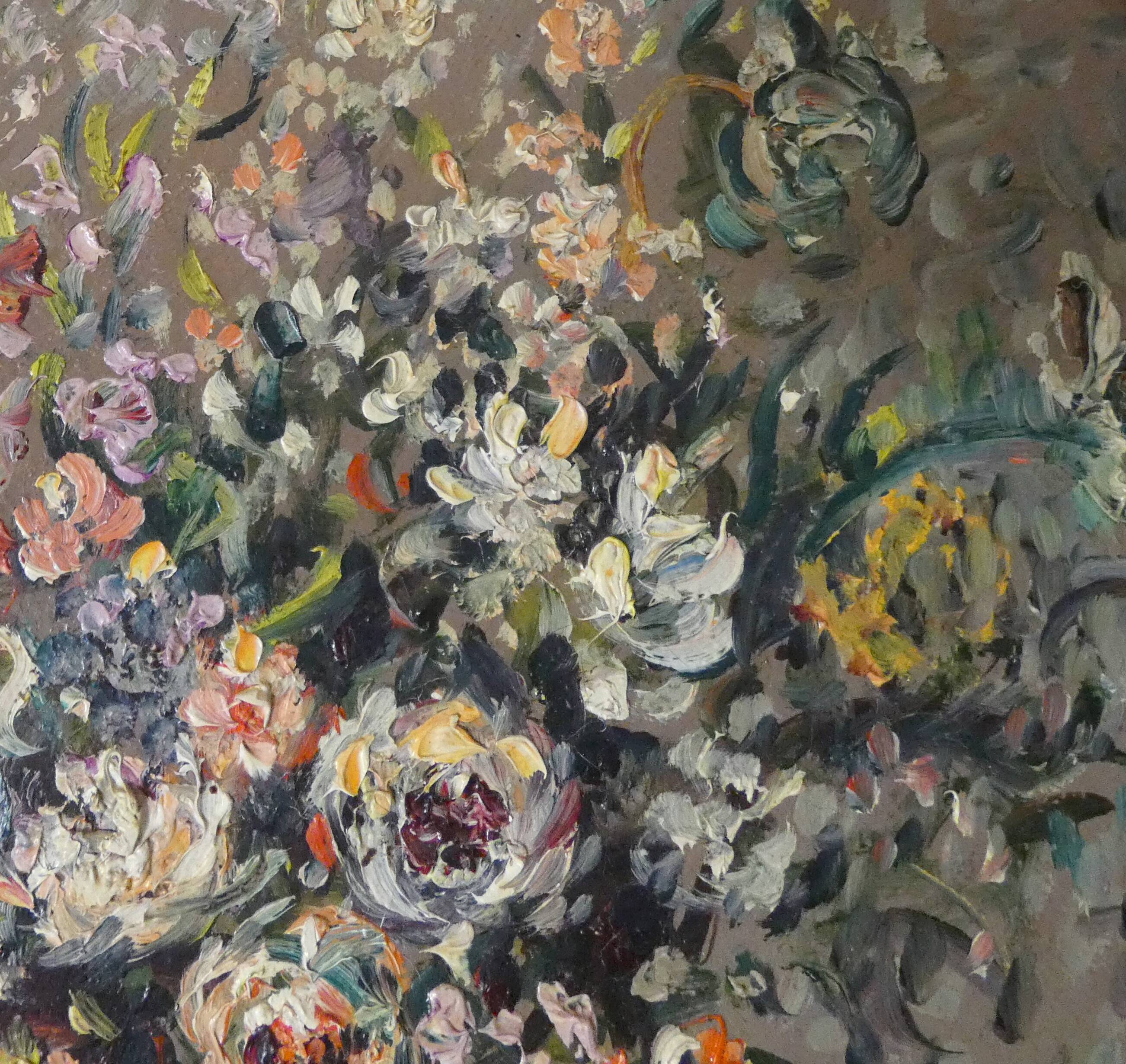 Oil painting on canvas, bouquet, signed MOBERG