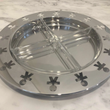 Alessi AKK33 Girotondo Plateau Service with open edge in glass and stainless steel