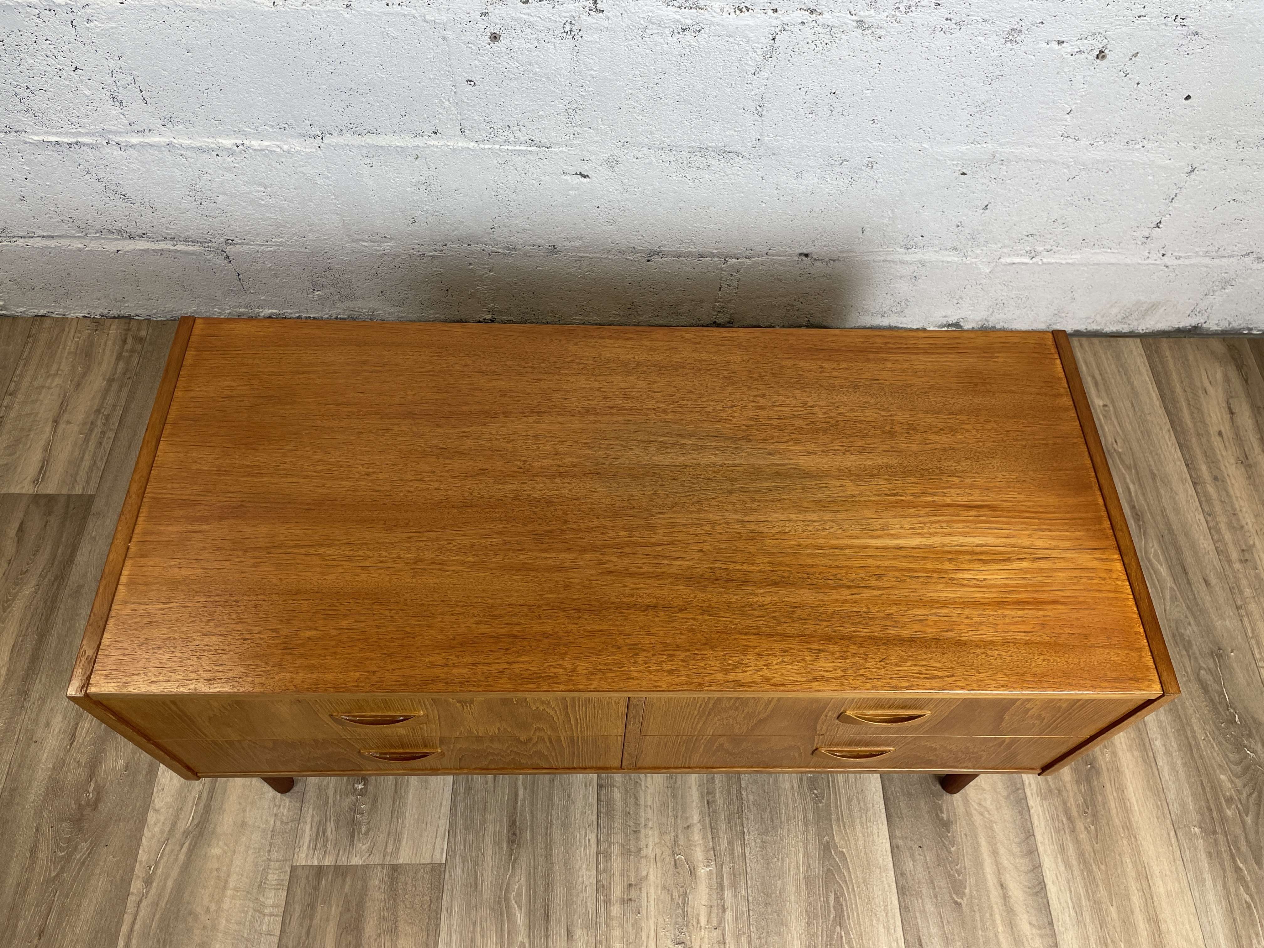 Scandinavian 4-drawer bass chest of drawers signed Clausen & Son vintage teak, 60s