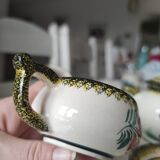 Henriot Quimper coffee service 8 cups/saucers, coffee pot, sugar bowl, jug.