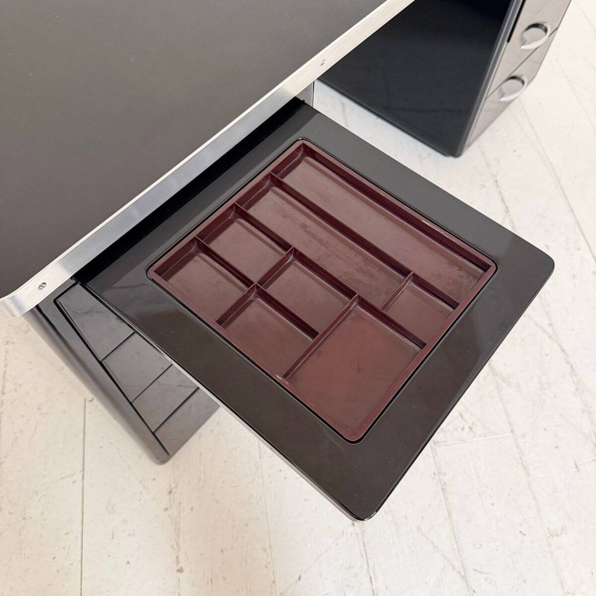 German Bauhaus Writing Desk in Black Lacquered Metal, 1925