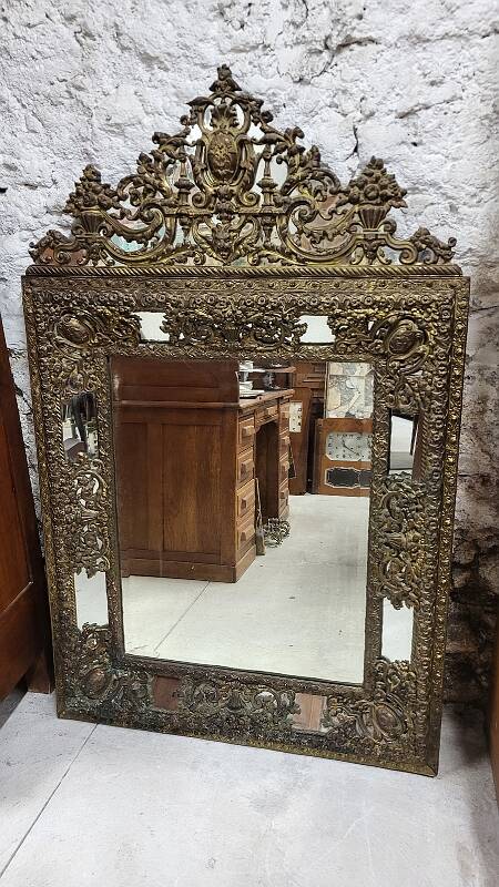 ANCIENT MIRROR WITH PARCLOSES FROM THE NAPOLEON III ERA