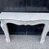 Fireplace in carrara marble around 1880