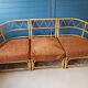 Canapé rotin vintage 3 places, 3 modules- possibilité banquette et chauffeuse