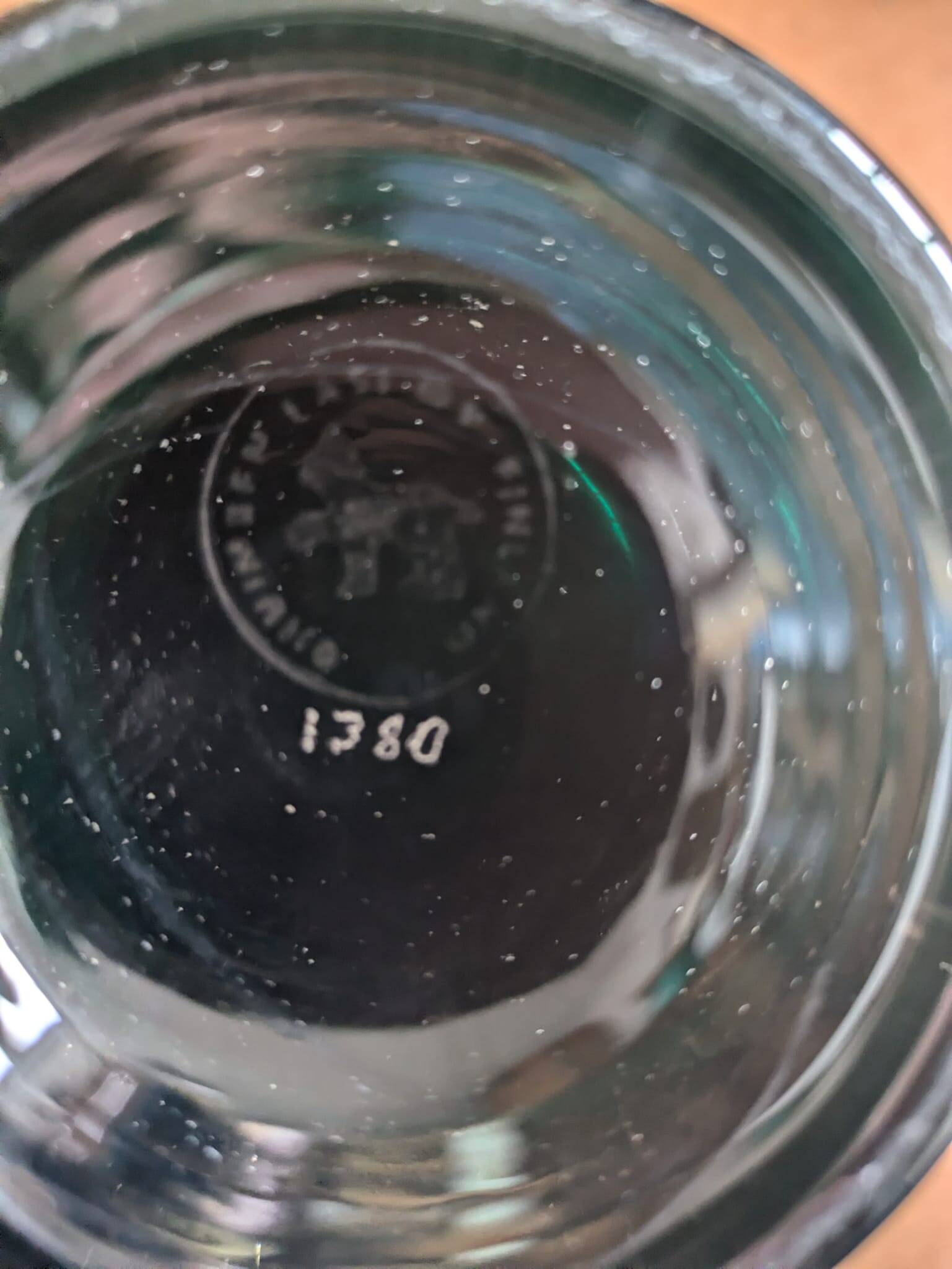 Vase vert de Tamara Aladin pour Riihimaën Lasi, Finlande 1970