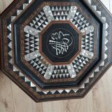 Octagonal pedestal in marquetry