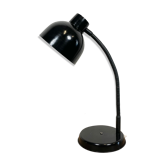Lampe de table industrielle noire col de cygne années 1960