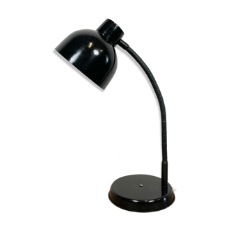 Lampe de table industrielle noire col de cygne années 1960
