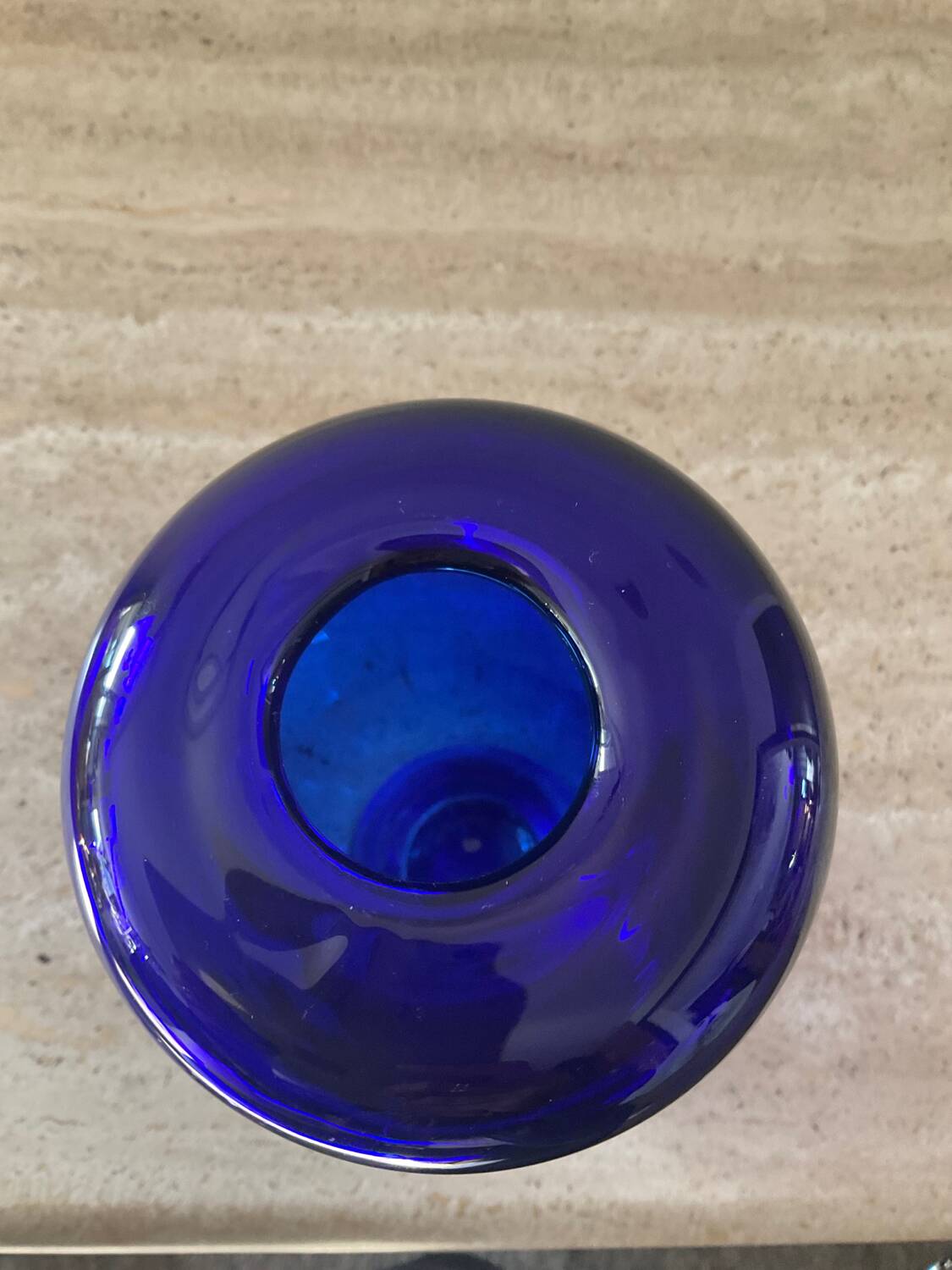 Vintage cobalt blue glass paste vase
