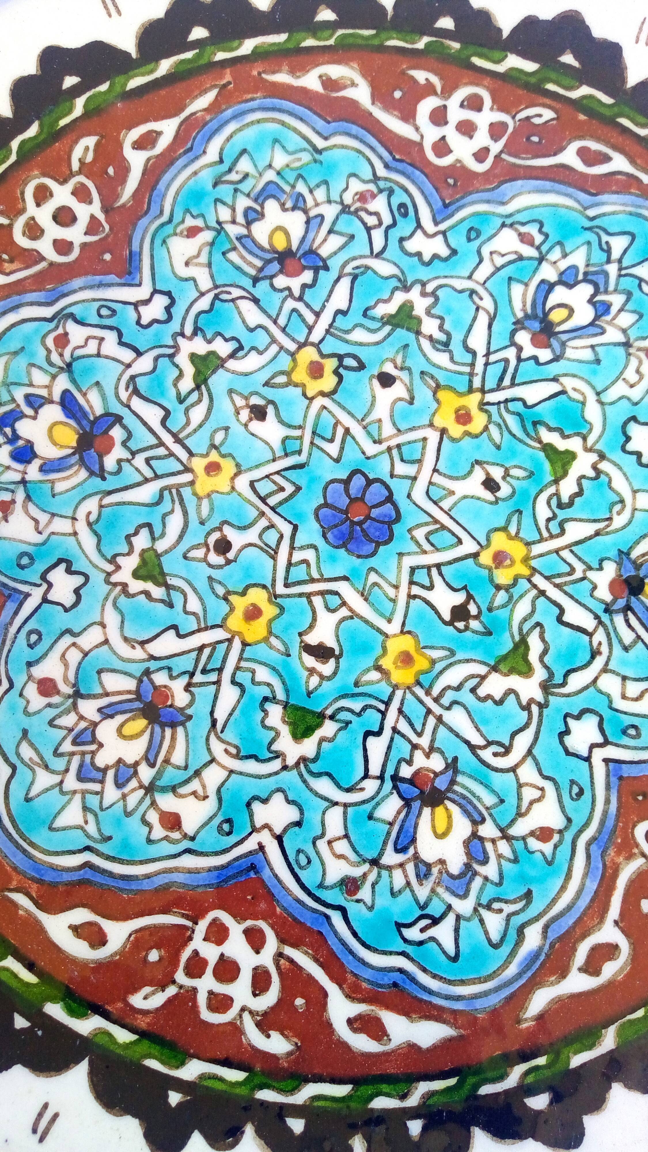 Plate of Kutahya (Turkey) ethnic motives