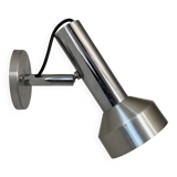 Applique vintage orientable, chrome et métal brossé, France, 1970