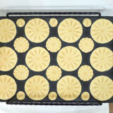 Mosaic and wrought iron side table, compass feet