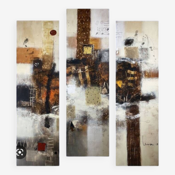 Balinese abstraction triptych