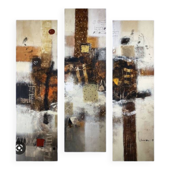 Balinese abstraction triptych