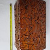 Old wooden box carved in Dodin around 1950 decorated with Phoenix