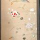 4-panel Japanese screen, 19th century, bird silk embroidery