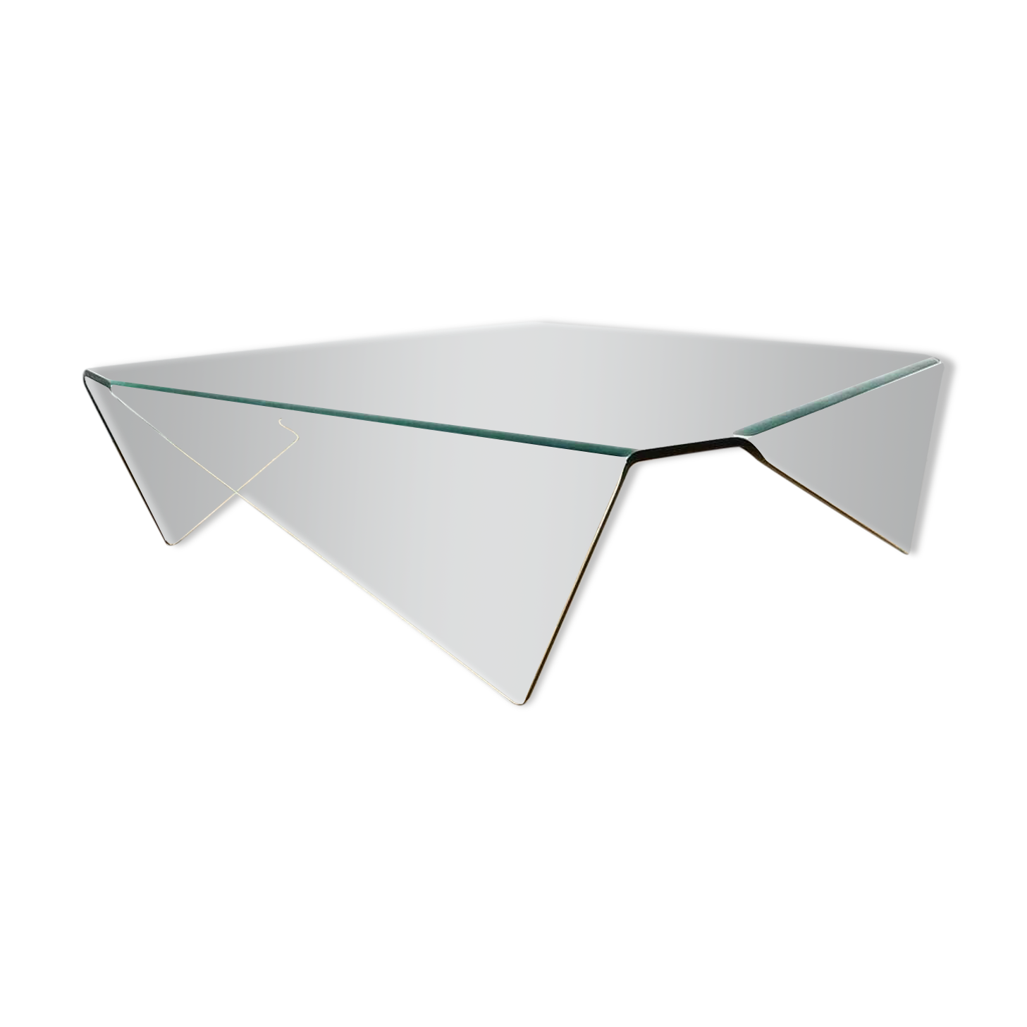 Origami molded glass coffee table