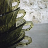 Set of 6 Art Deco cups in khaki glass