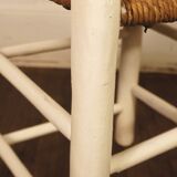 Old stool in wood & straw