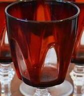 6 ruby red water glasses