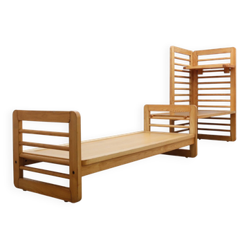 Système de banquette-lit et de rangement multifonctionnel de design italien des années 1970