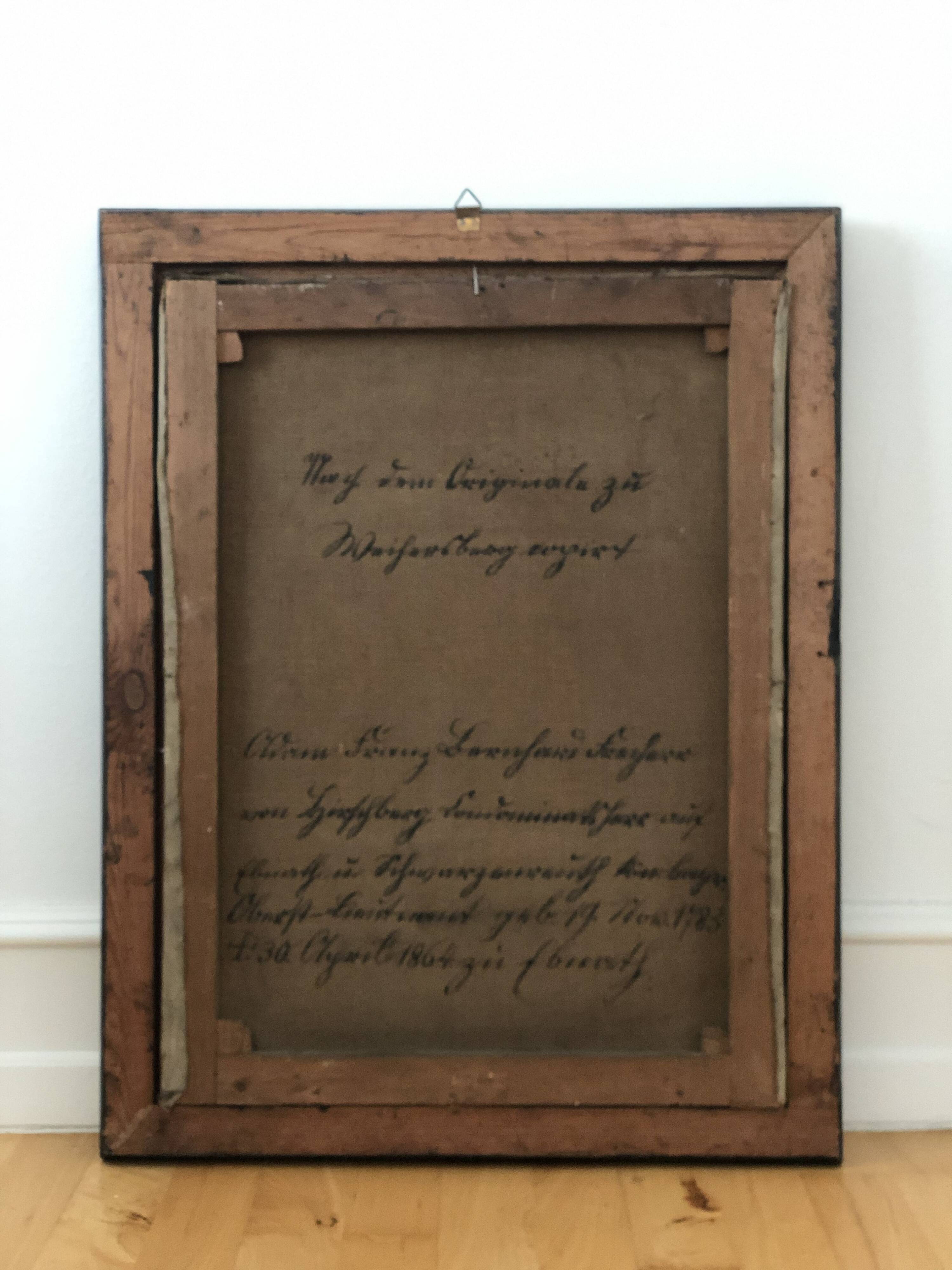 Peinture de portrait militaire antique de grand format d'un baron allemand, 1870