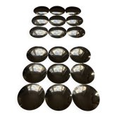 Paire de miroirs bulles convexes chromés Space Age, 1970
