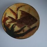 Decorative wall plate signed fish décor