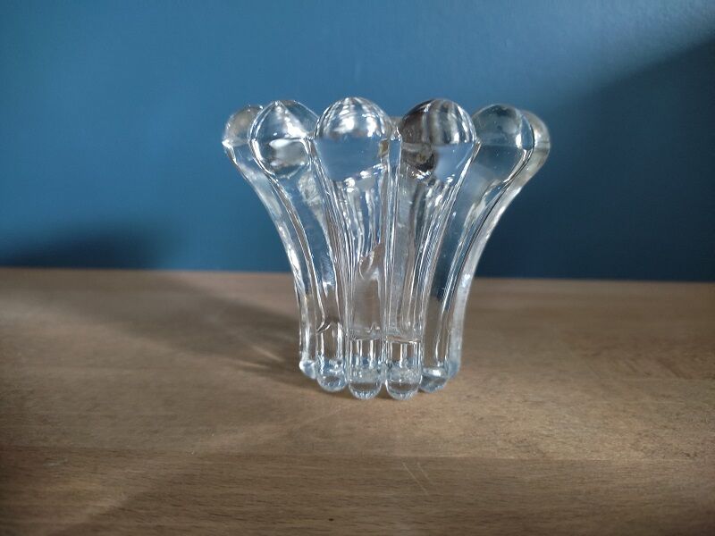 Crystal candle holder molded glass Dp 072292