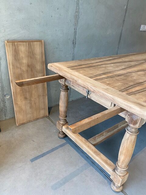 Sandblasted farmhouse table with extensions