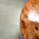 Ceramic lamp with walnut magnifying effect, Italian 1970s inspiration.