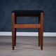 Vintage Teak Stool with Black Fabric, 1960s