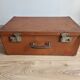 Old vintage military trunk orange metal